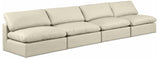 Comfy Cream Vegan Leather Modular Sofa 188Cream-S156 Meridian Furniture