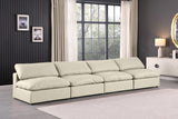 Comfy Cream Vegan Leather Modular Sofa 188Cream-S156 Meridian Furniture