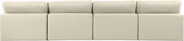 Comfy Cream Vegan Leather Modular Sofa 188Cream-S156 Meridian Furniture