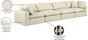 Comfy Cream Vegan Leather Modular Sofa 188Cream-S158 Meridian Furniture