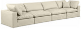 Comfy Cream Vegan Leather Modular Sofa 188Cream-S158 Meridian Furniture