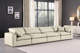 Comfy Cream Vegan Leather Modular Sofa 188Cream-S158 Meridian Furniture