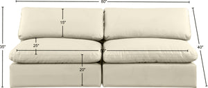 Comfy Cream Vegan Leather Modular Sofa 188Cream-S78 Meridian Furniture