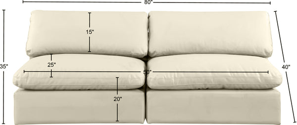 Comfy Cream Vegan Leather Modular Sofa 188Cream-S78 Meridian Furniture