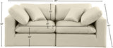 Comfy Cream Vegan Leather Modular Sofa 188Cream-S80 Meridian Furniture