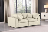 Comfy Cream Vegan Leather Modular Sofa 188Cream-S80 Meridian Furniture