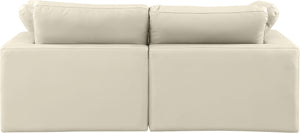 Comfy Cream Vegan Leather Modular Sofa 188Cream-S80 Meridian Furniture