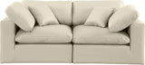 Comfy Cream Vegan Leather Modular Sofa 188Cream-S80 Meridian Furniture