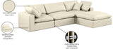 Comfy Cream Vegan Leather Modular Sectional 188Cream-Sec4A Meridian Furniture