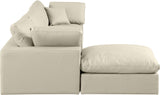 Comfy Cream Vegan Leather Modular Sectional 188Cream-Sec4A Meridian Furniture