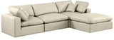 Comfy Cream Vegan Leather Modular Sectional 188Cream-Sec4A Meridian Furniture