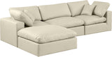 Comfy Cream Vegan Leather Modular Sectional 188Cream-Sec4A Meridian Furniture