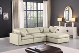 Comfy Cream Vegan Leather Modular Sectional 188Cream-Sec4A Meridian Furniture