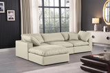 Comfy Cream Vegan Leather Modular Sectional 188Cream-Sec4A Meridian Furniture