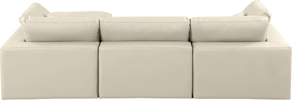 Comfy Cream Vegan Leather Modular Sectional 188Cream-Sec4A Meridian Furniture