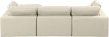 Comfy Cream Vegan Leather Modular Sectional 188Cream-Sec4A Meridian Furniture