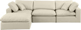 Comfy Cream Vegan Leather Modular Sectional 188Cream-Sec4A Meridian Furniture