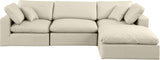 Comfy Cream Vegan Leather Modular Sectional 188Cream-Sec4A Meridian Furniture