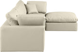 Comfy Cream Vegan Leather Modular Sectional 188Cream-Sec4A Meridian Furniture