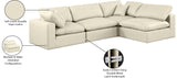 Comfy Cream Vegan Leather Modular Sectional 188Cream-Sec4B Meridian Furniture