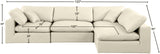 Comfy Cream Vegan Leather Modular Sectional 188Cream-Sec4B Meridian Furniture