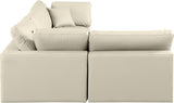 Comfy Cream Vegan Leather Modular Sectional 188Cream-Sec4B Meridian Furniture