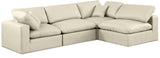 Comfy Cream Vegan Leather Modular Sectional 188Cream-Sec4B Meridian Furniture