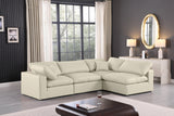 Comfy Cream Vegan Leather Modular Sectional 188Cream-Sec4B Meridian Furniture