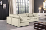 Comfy Cream Vegan Leather Modular Sectional 188Cream-Sec4B Meridian Furniture