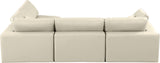 Comfy Cream Vegan Leather Modular Sectional 188Cream-Sec4B Meridian Furniture