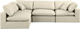 Comfy Cream Vegan Leather Modular Sectional 188Cream-Sec4B Meridian Furniture