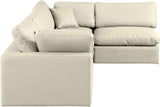 Comfy Cream Vegan Leather Modular Sectional 188Cream-Sec4B Meridian Furniture