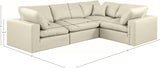 Comfy Cream Vegan Leather Modular Sectional 188Cream-Sec4C Meridian Furniture