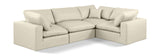 Comfy Cream Vegan Leather Modular Sectional 188Cream-Sec4C Meridian Furniture