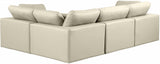 Comfy Cream Vegan Leather Modular Sectional 188Cream-Sec4C Meridian Furniture