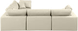 Comfy Cream Vegan Leather Modular Sectional 188Cream-Sec4C Meridian Furniture