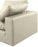 Comfy Cream Vegan Leather Modular Sectional 188Cream-Sec4C Meridian Furniture