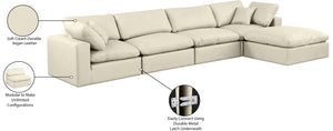 Comfy Cream Vegan Leather Modular Sectional 188Cream-Sec5A Meridian Furniture