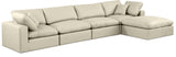 Comfy Cream Vegan Leather Modular Sectional 188Cream-Sec5A Meridian Furniture