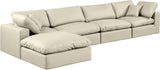 Comfy Cream Vegan Leather Modular Sectional 188Cream-Sec5A Meridian Furniture