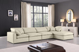 Comfy Cream Vegan Leather Modular Sectional 188Cream-Sec5A Meridian Furniture