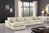 Comfy Cream Vegan Leather Modular Sectional 188Cream-Sec5A Meridian Furniture