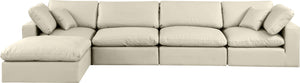 Comfy Cream Vegan Leather Modular Sectional 188Cream-Sec5A Meridian Furniture
