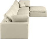 Comfy Cream Vegan Leather Modular Sectional 188Cream-Sec5A Meridian Furniture