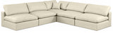 Comfy Cream Vegan Leather Modular Sectional 188Cream-Sec5B Meridian Furniture