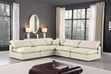 Comfy Cream Vegan Leather Modular Sectional 188Cream-Sec5B Meridian Furniture