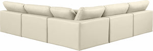Comfy Cream Vegan Leather Modular Sectional 188Cream-Sec5B Meridian Furniture