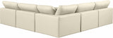 Comfy Cream Vegan Leather Modular Sectional 188Cream-Sec5B Meridian Furniture