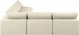 Comfy Cream Vegan Leather Modular Sectional 188Cream-Sec5B Meridian Furniture