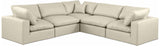 Comfy Cream Vegan Leather Modular Sectional 188Cream-Sec5C Meridian Furniture